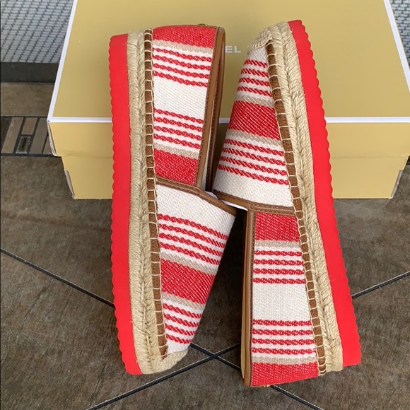 MICHAEL KORS MATHILDE ESPADRILLE CANVAS SCARLET ML - Picture 5 of 16